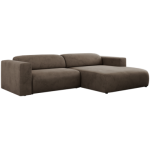 Narożnik PASADENA L - strona prawa - brązowy, welwet