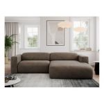 Narożnik PASADENA L - strona prawa - brązowy, welwet