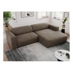 Narożnik PASADENA L - strona prawa - brązowy, welwet