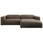 Narożnik PASADENA L - strona prawa - brązowy, welwet