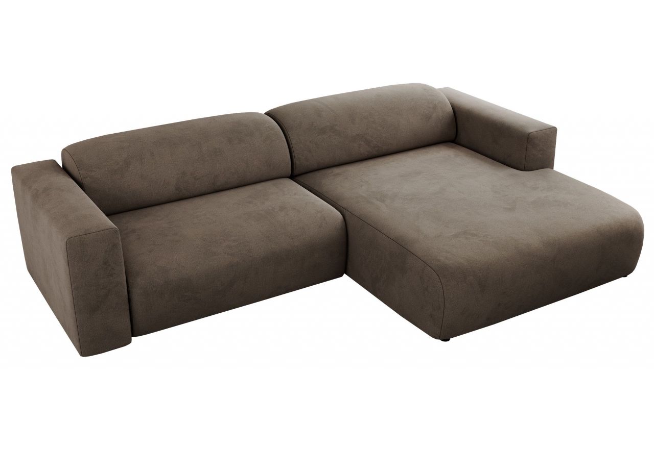 Narożnik PASADENA L - strona prawa - brązowy, welwet