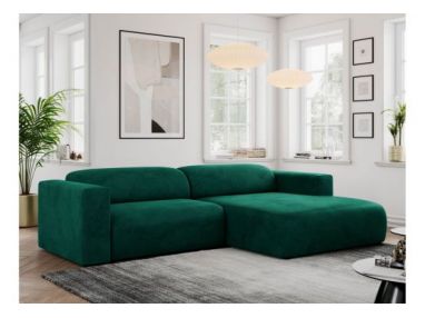 Narożnik PASADENA L - strona prawa - ciemnozielony, welwet