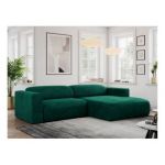 Narożnik PASADENA L - strona prawa - ciemnozielony, welwet