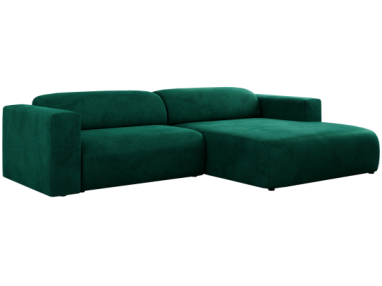 Narożnik PASADENA L - strona prawa - ciemnozielony, welwet