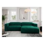 Narożnik PASADENA L - strona prawa - ciemnozielony, welwet