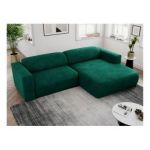 Narożnik PASADENA L - strona prawa - ciemnozielony, welwet