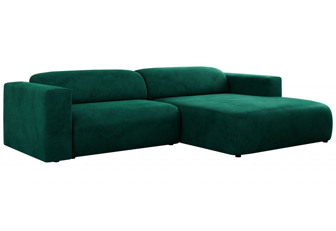 Narożnik PASADENA L - strona prawa - ciemnozielony, welwet