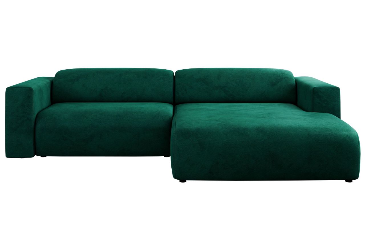 Narożnik PASADENA L - strona prawa - ciemnozielony, welwet