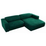 Narożnik PASADENA L - strona prawa - ciemnozielony, welwet