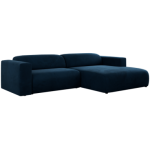 Narożnik PASADENA L - strona prawa - ciemnoniebieski, welwet