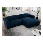 Narożnik PASADENA L - strona prawa - ciemnoniebieski, welwet