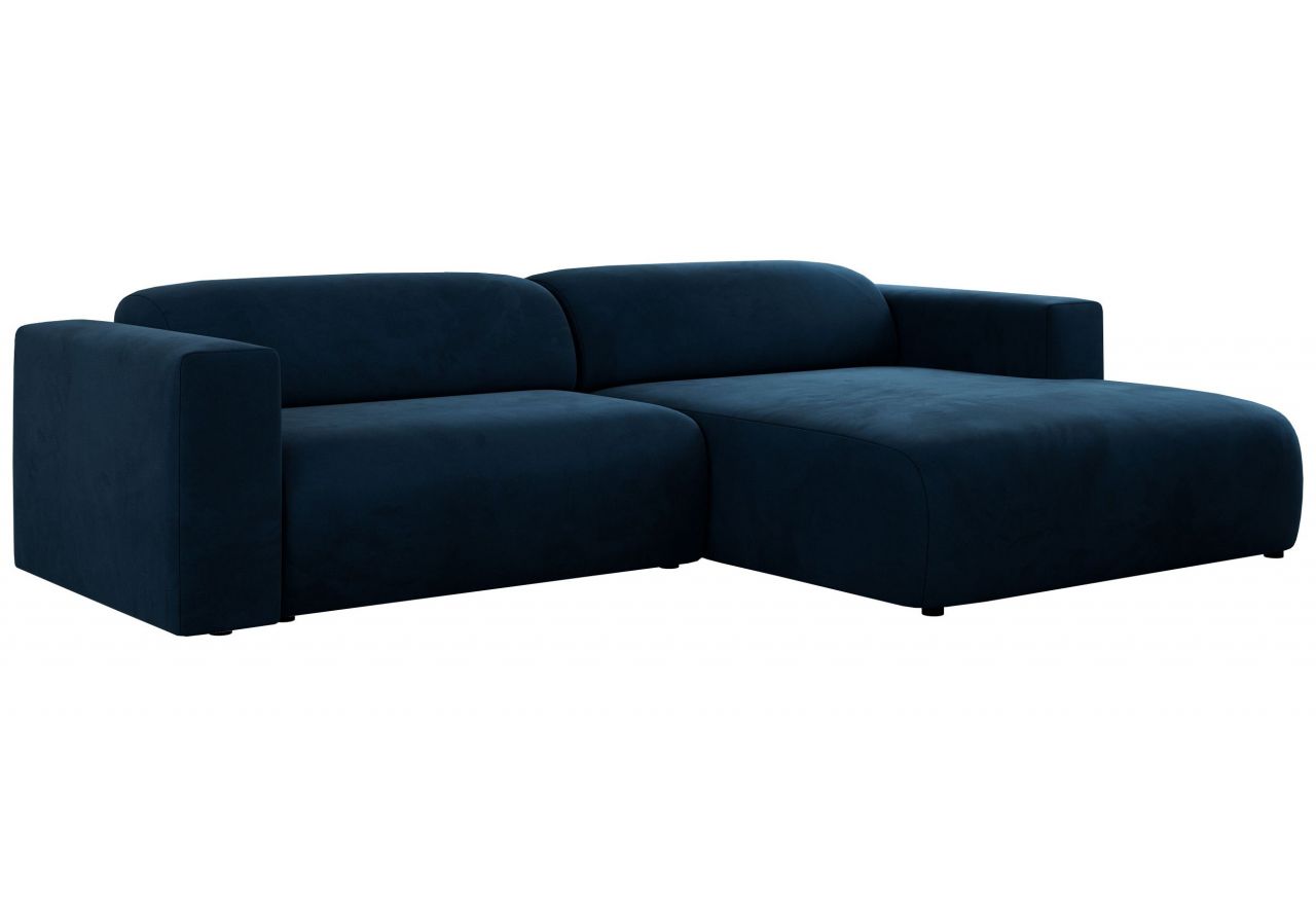 Narożnik PASADENA L - strona prawa - ciemnoniebieski, welwet