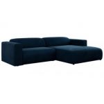 Narożnik PASADENA L - strona prawa - ciemnoniebieski, welwet