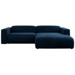 Narożnik PASADENA L - strona prawa - ciemnoniebieski, welwet