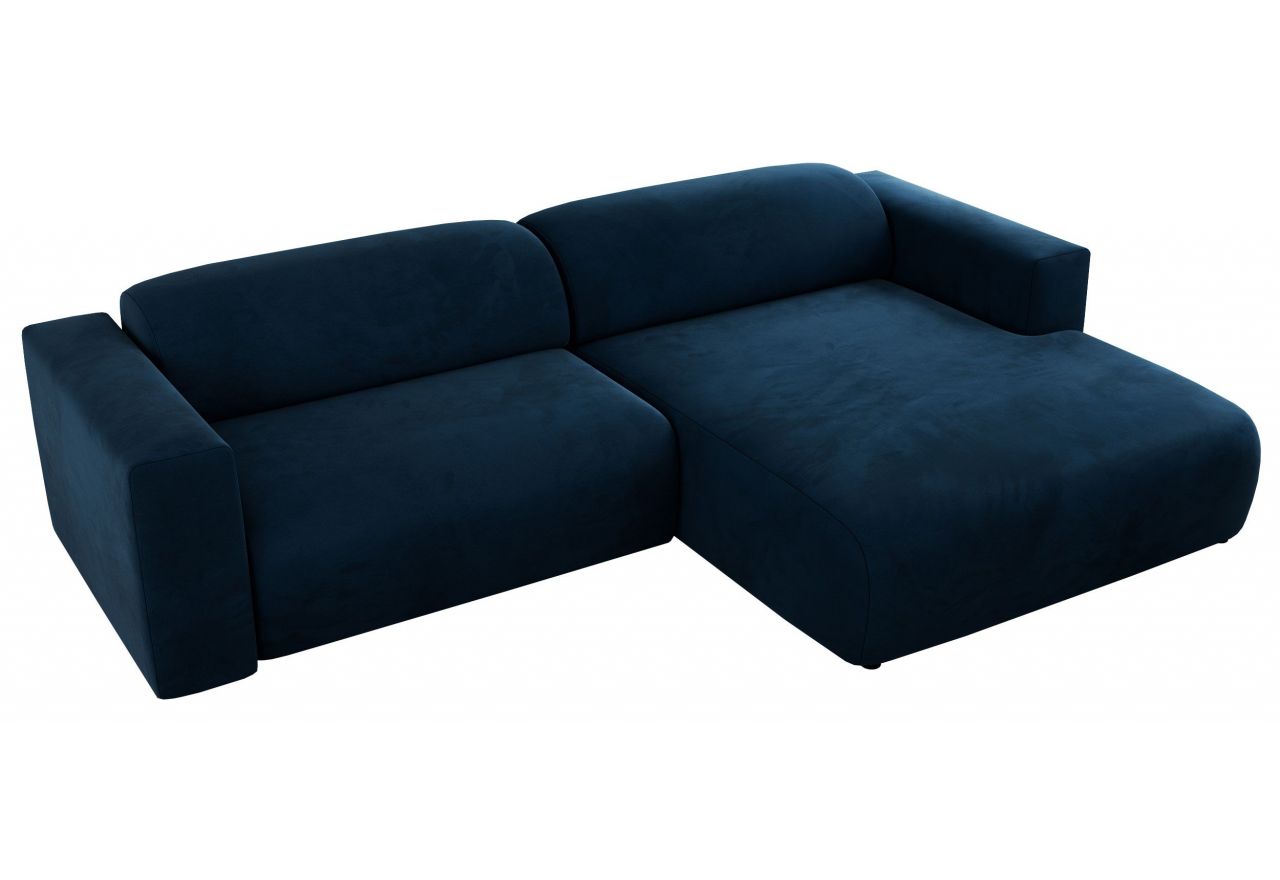 Narożnik PASADENA L - strona prawa - ciemnoniebieski, welwet