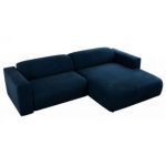Narożnik PASADENA L - strona prawa - ciemnoniebieski, welwet