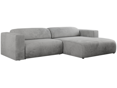 Narożnik PASADENA L - strona prawa - jasnoszary, welwet