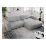 Narożnik PASADENA L - strona prawa - jasnoszary, welwet