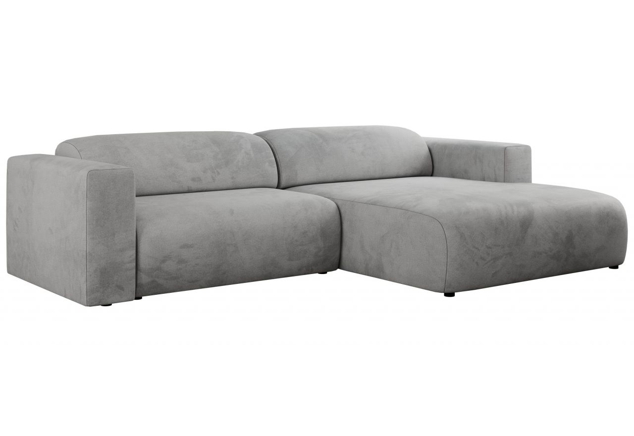 Narożnik PASADENA L - strona prawa - jasnoszary, welwet