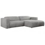 Narożnik PASADENA L - strona prawa - jasnoszary, welwet