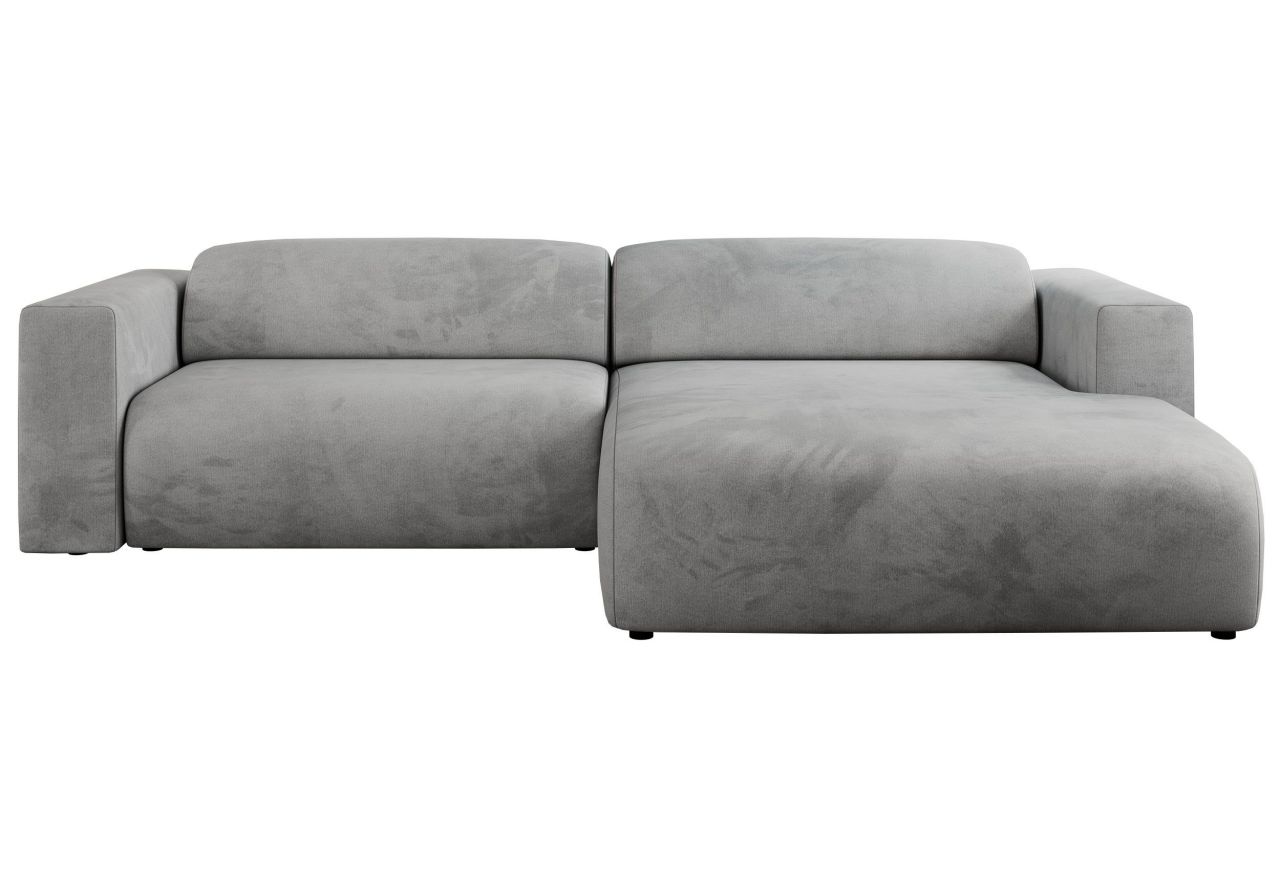 Narożnik PASADENA L - strona prawa - jasnoszary, welwet