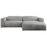 Narożnik PASADENA L - strona prawa - jasnoszary, welwet