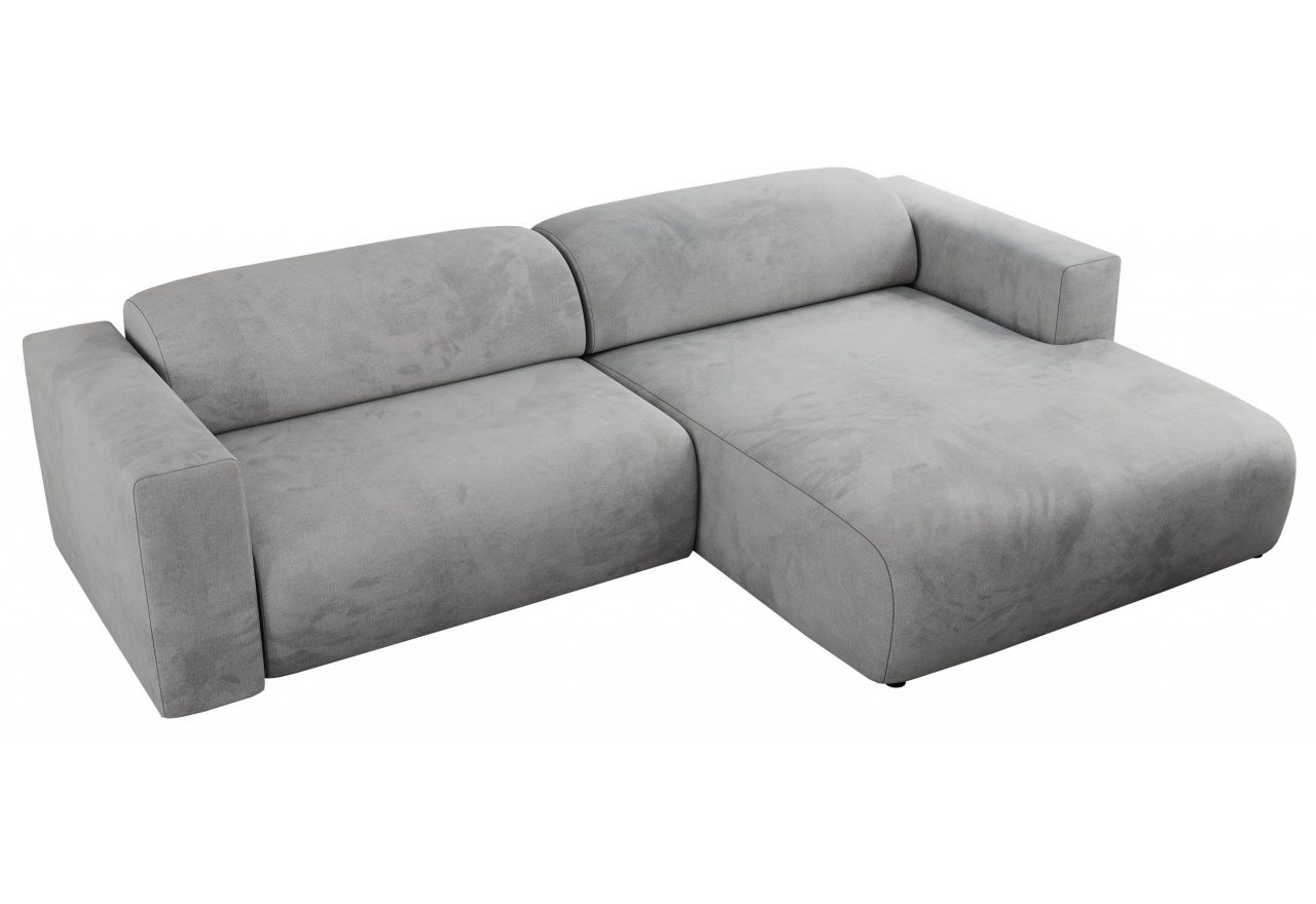 Narożnik PASADENA L - strona prawa - jasnoszary, welwet