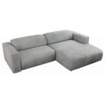Narożnik PASADENA L - strona prawa - jasnoszary, welwet