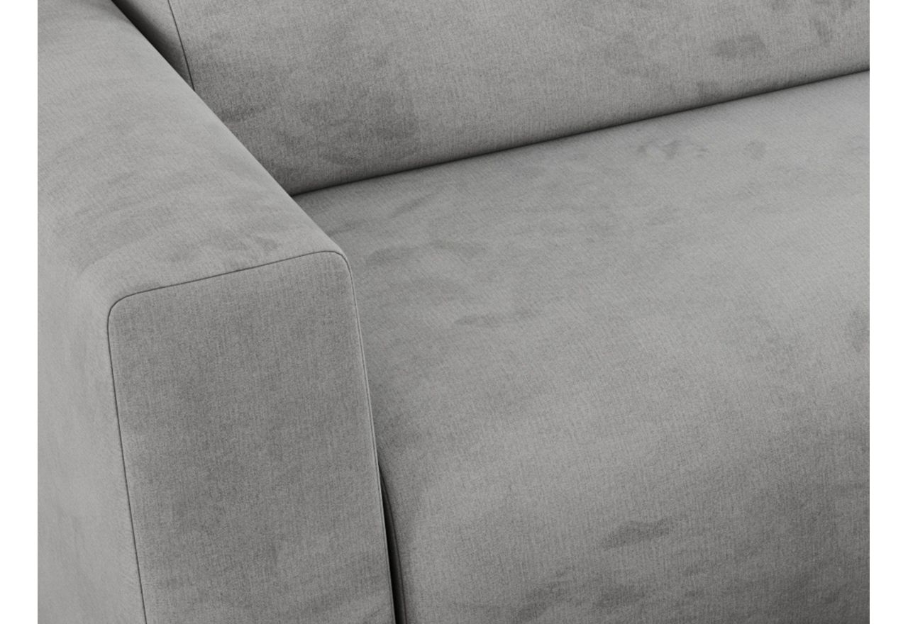 Narożnik PASADENA L - strona prawa - jasnoszary, welwet