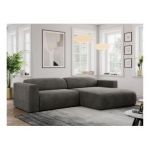 Narożnik PASADENA L - strona prawa - ciemnoszary, welwet