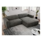 Narożnik PASADENA L - strona prawa - ciemnoszary, welwet