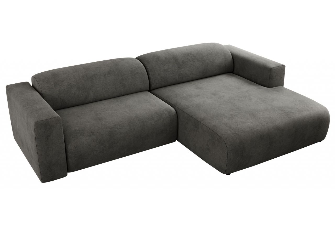 Narożnik PASADENA L - strona prawa - ciemnoszary, welwet