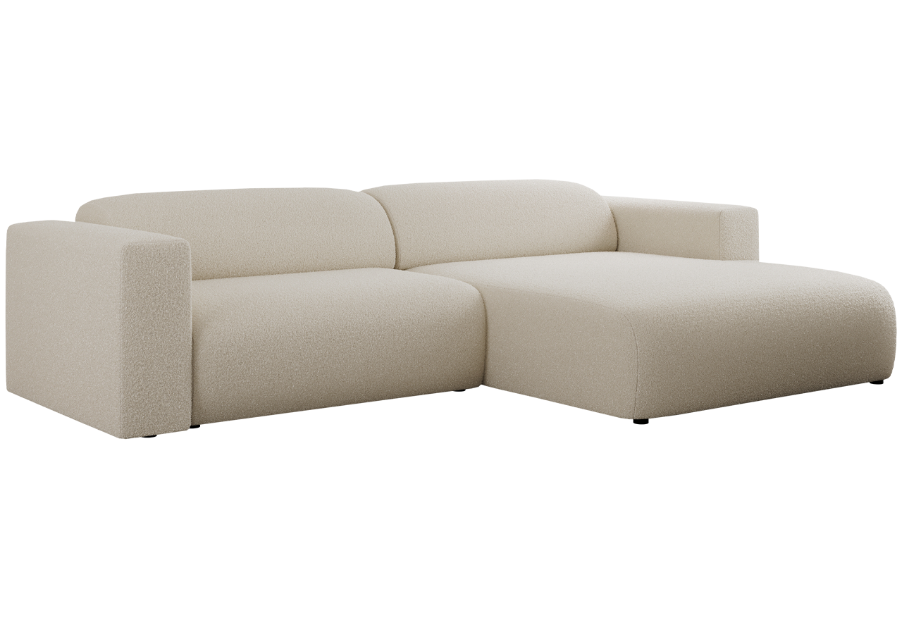 Narożnik PASADENA L - strona prawa - beżowy, boucle