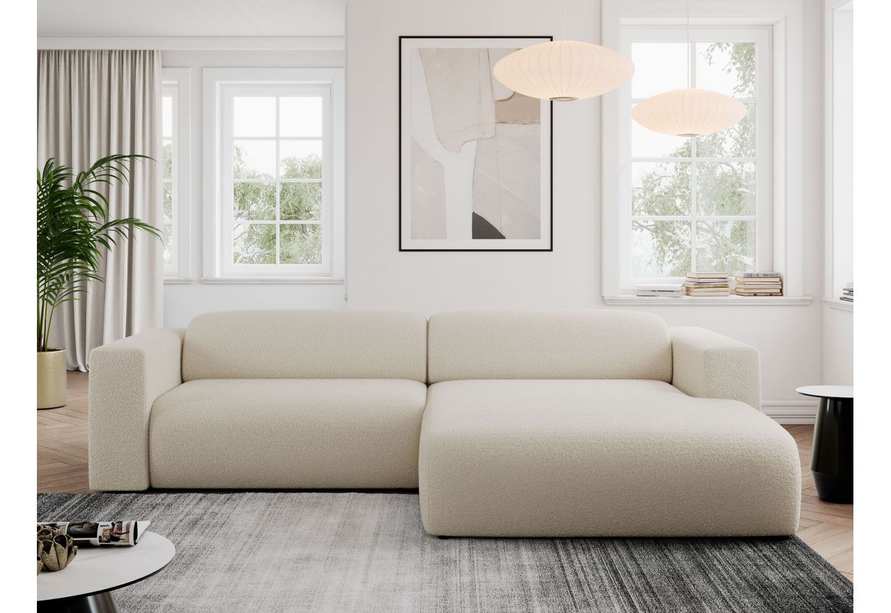 Narożnik PASADENA L - strona prawa - beżowy, boucle