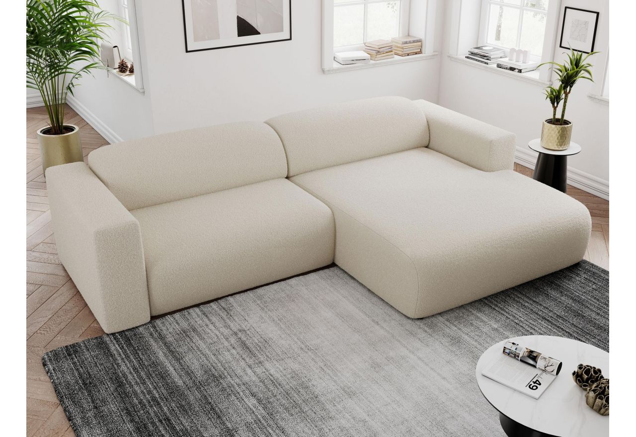 Narożnik PASADENA L - strona prawa - beżowy, boucle