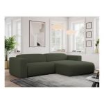 Narożnik PASADENA L - strona prawa - ciemnozielony, boucle