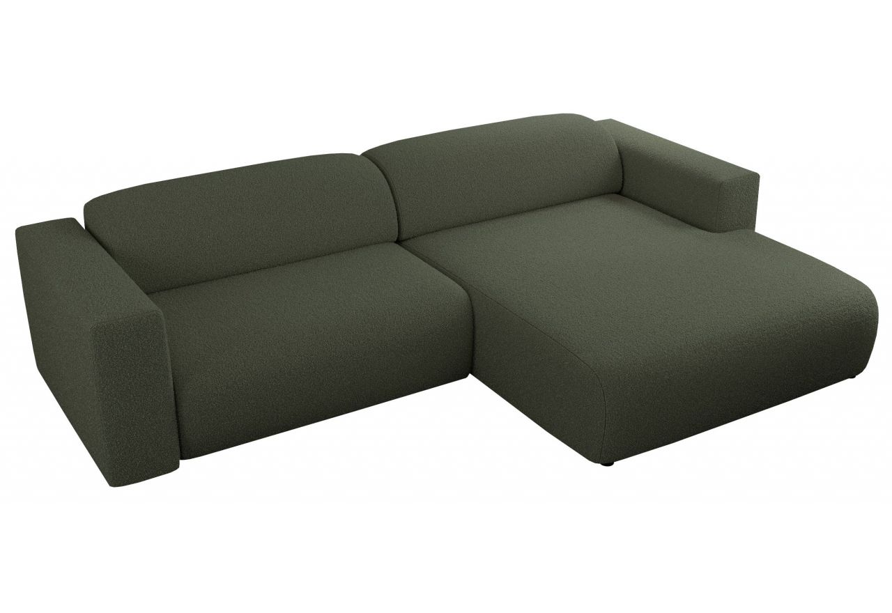 Narożnik PASADENA L - strona prawa - ciemnozielony, boucle