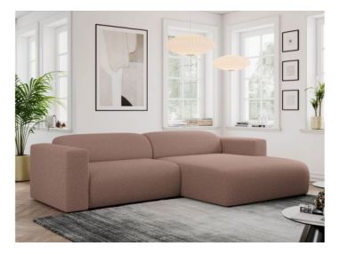 Narożnik PASADENA L - strona prawa - różowy, boucle