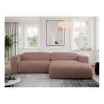 Narożnik PASADENA L - strona prawa - różowy, boucle