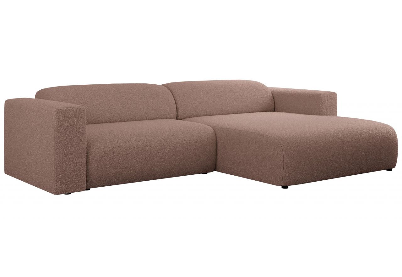 Narożnik PASADENA L - strona prawa - różowy, boucle