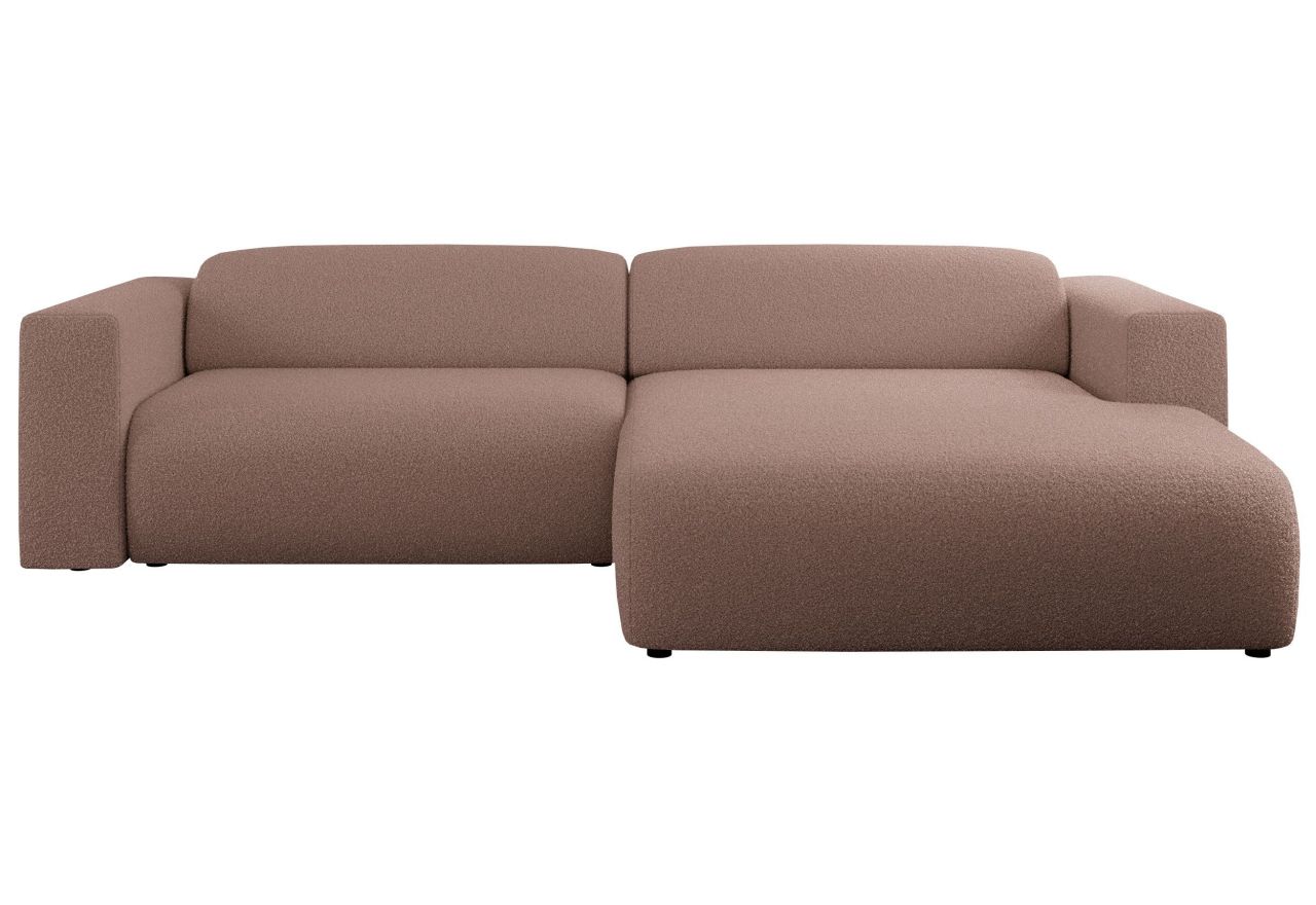 Narożnik PASADENA L - strona prawa - różowy, boucle