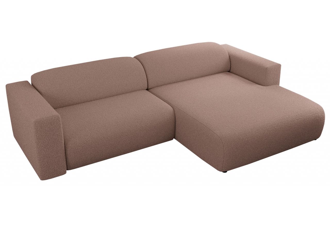 Narożnik PASADENA L - strona prawa - różowy, boucle