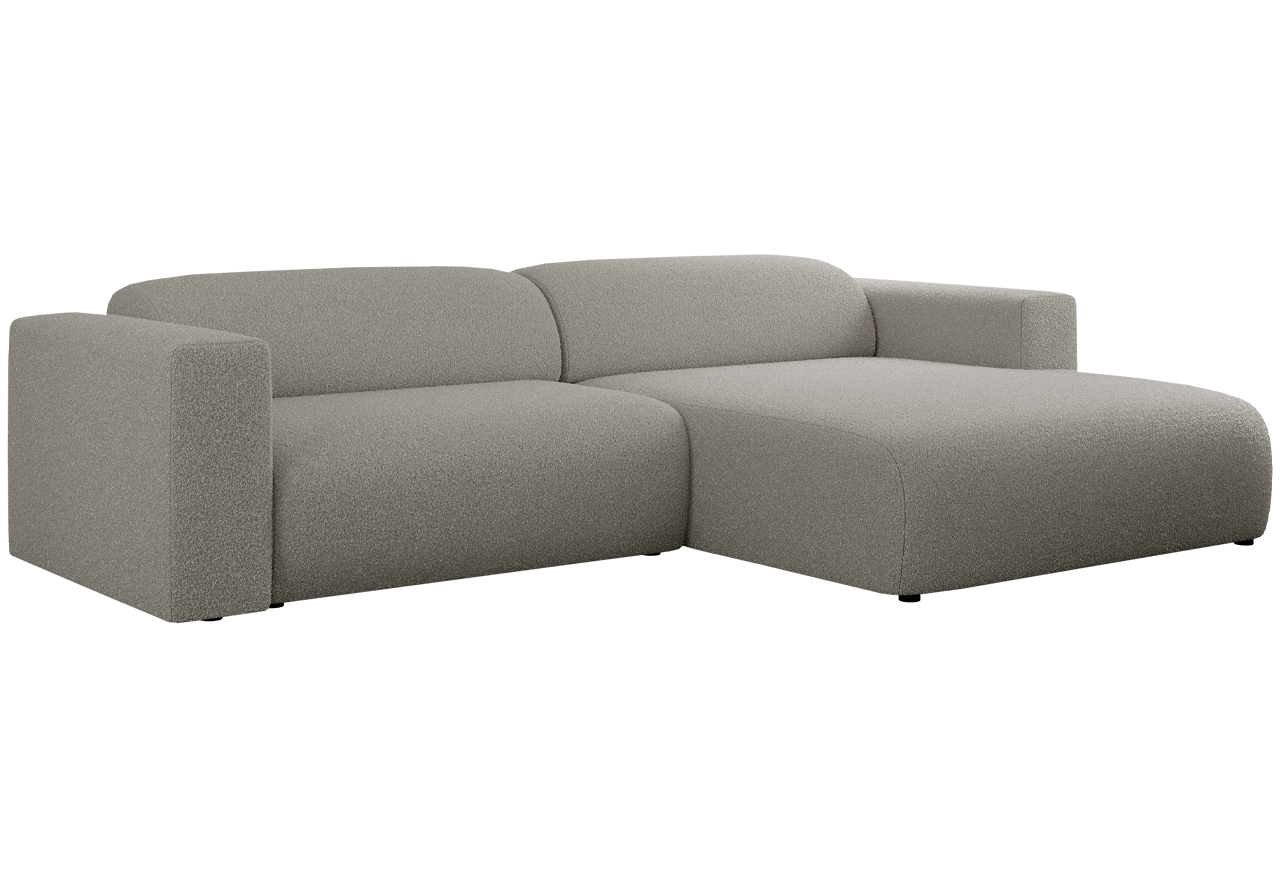 Narożnik PASADENA L - strona prawa - szary, boucle