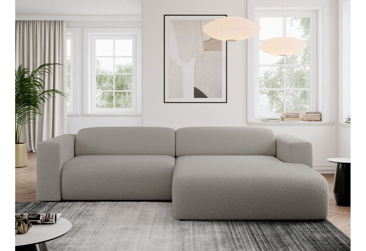 Narożnik PASADENA L - strona prawa - szary, boucle