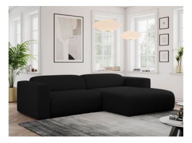 Narożnik PASADENA L - strona prawa - czarny, boucle