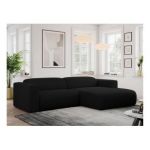 Narożnik PASADENA L - strona prawa - czarny, boucle