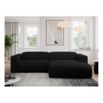 Narożnik PASADENA L - strona prawa - czarny, boucle