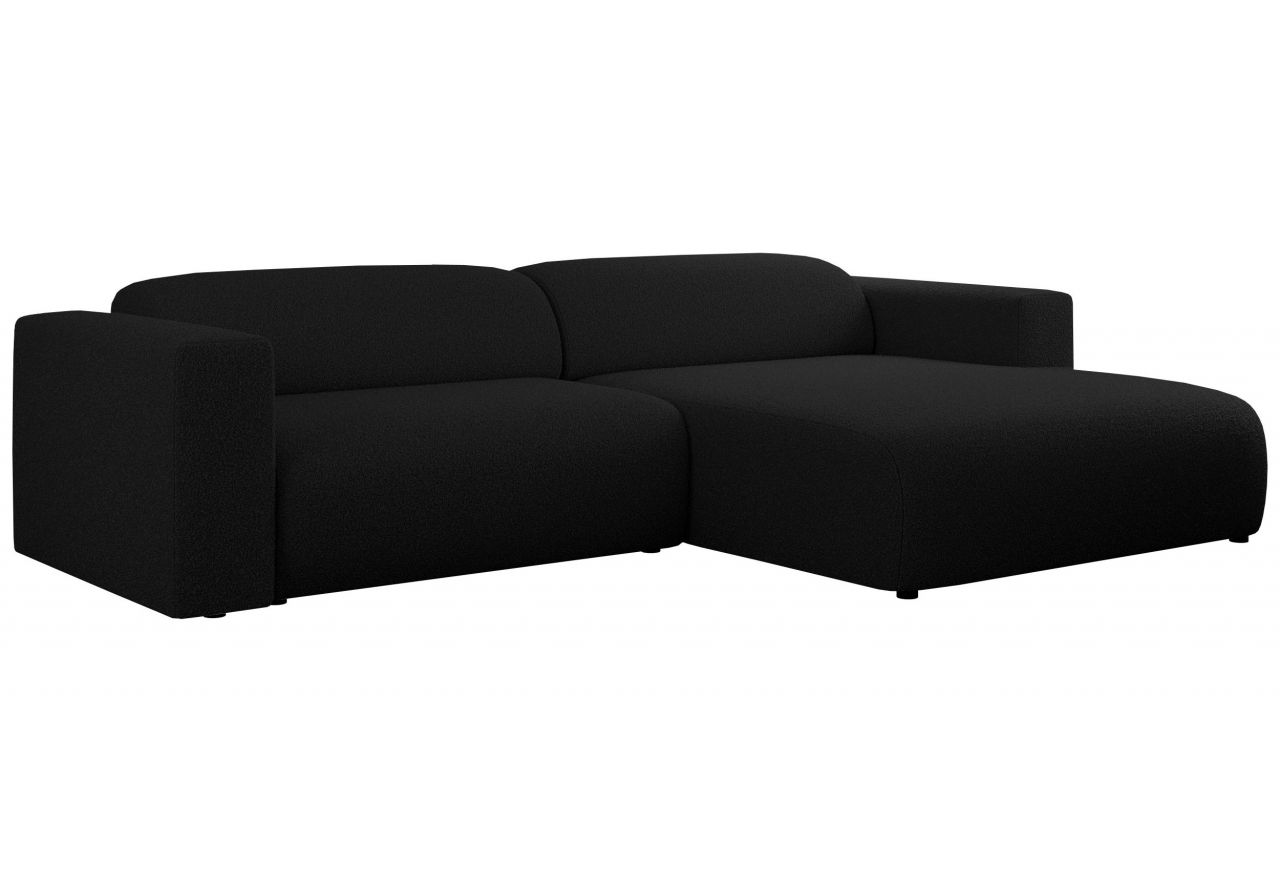 Narożnik PASADENA L - strona prawa - czarny, boucle