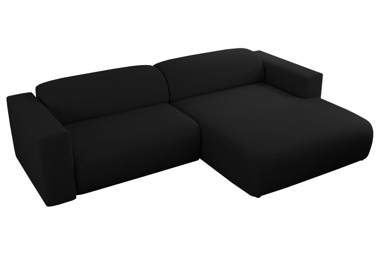 Narożnik PASADENA L - strona prawa - czarny, boucle