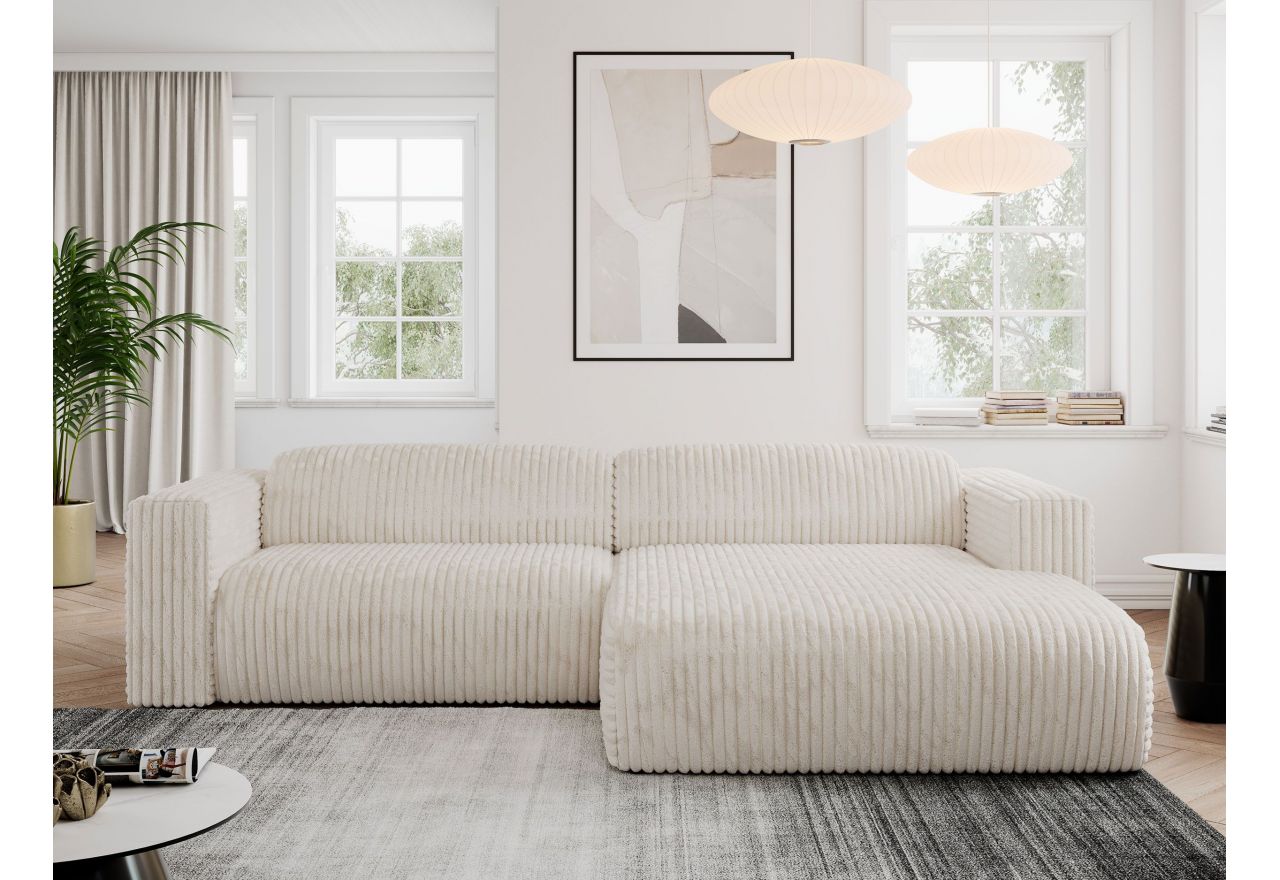 Narożnik PASADENA L - strona prawa - beżowy, sztruks